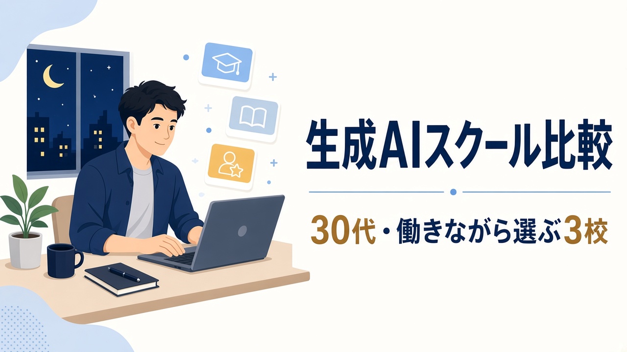 生成AIスクール比較｜30代・働きながら選ぶ3校と給付金の使い方